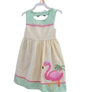 Emily Rose Girls Summer Sleeveless Yellow Flamingo Party Sun dress size 4T NWT
